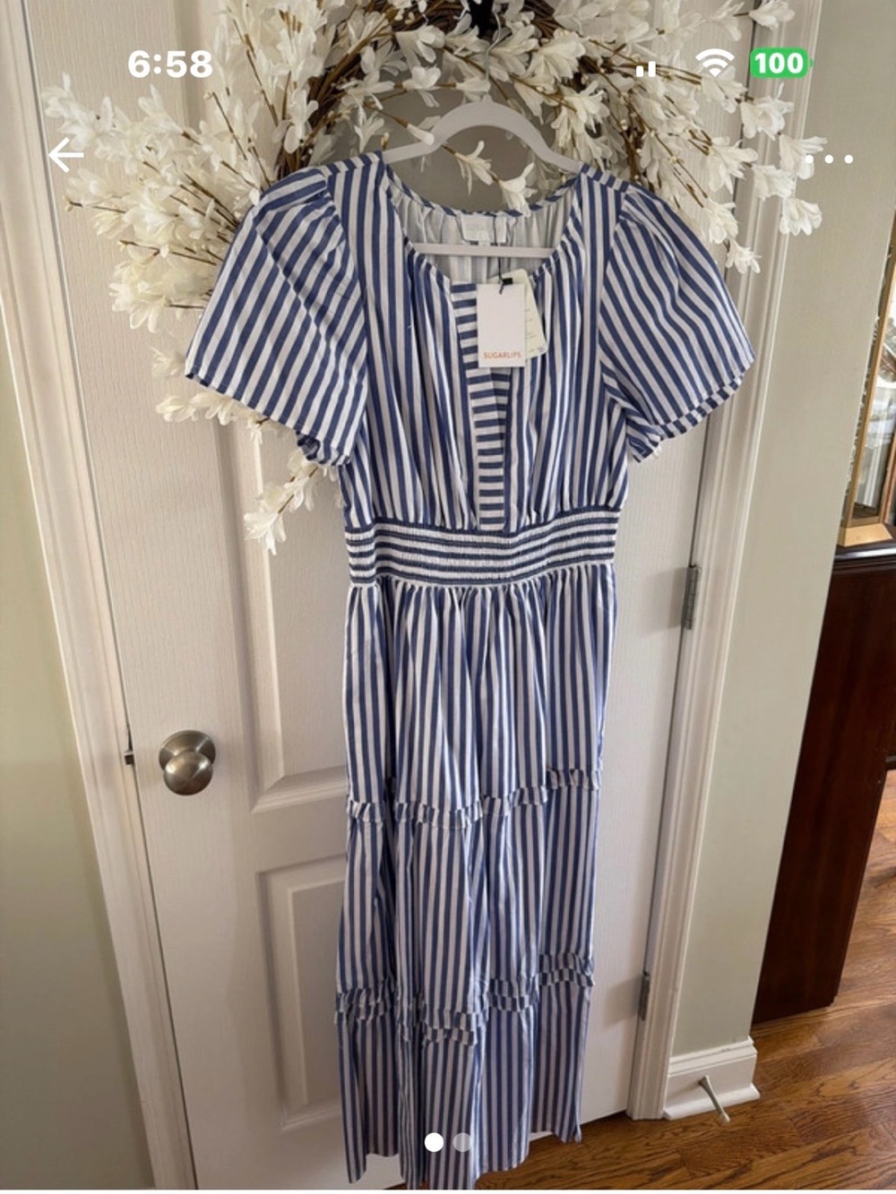 Sugarlips Blue and White Striped Dress
